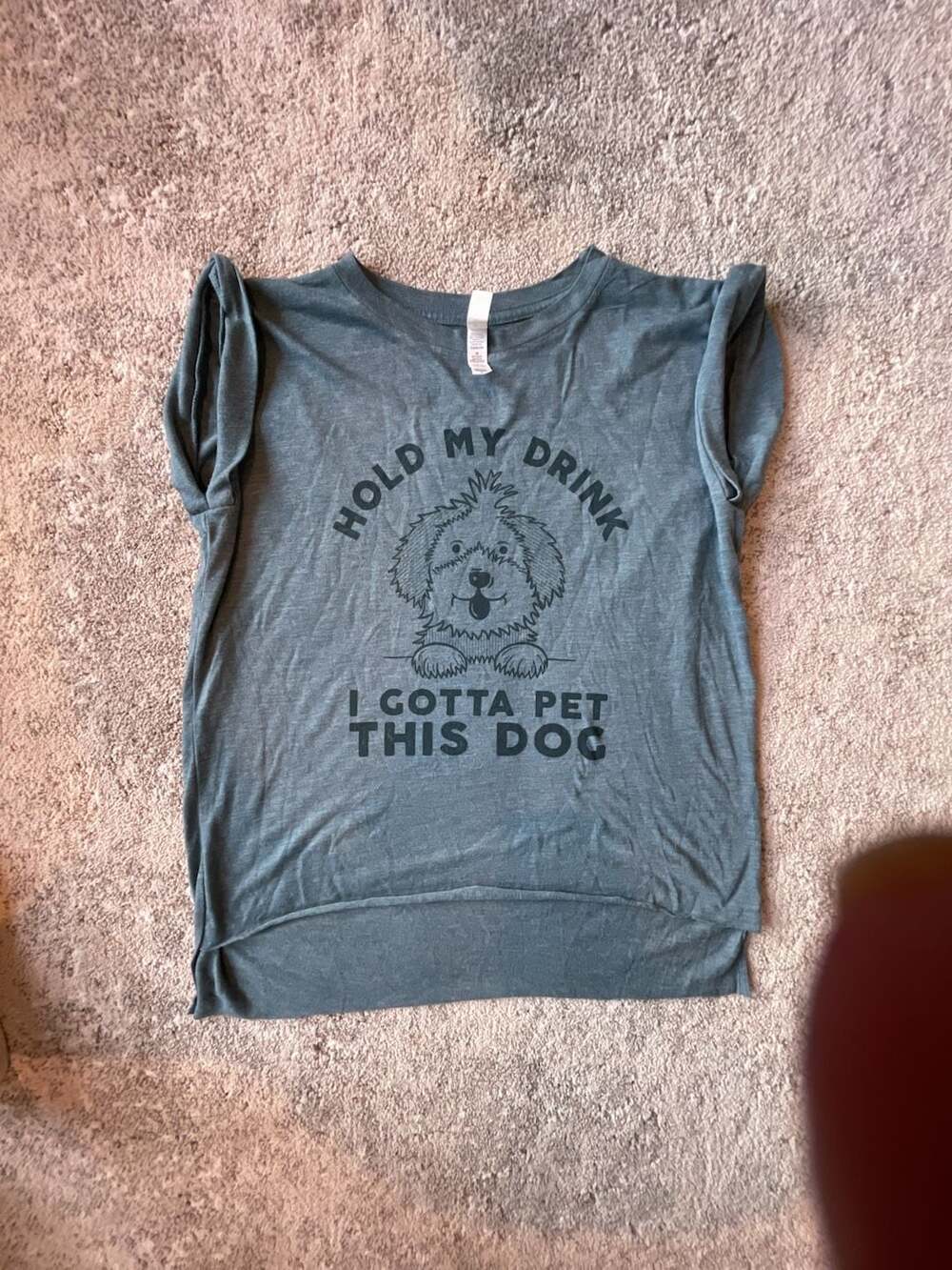 Bella+Canvas Hold My Drink I Gotta Pet This Dog Graphic Cap Sleeve T-Shirt